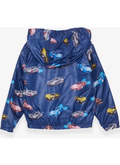 Breeze Boy Raincoat Car Pattern 1-6 Years, Navy Blue  - Image 2