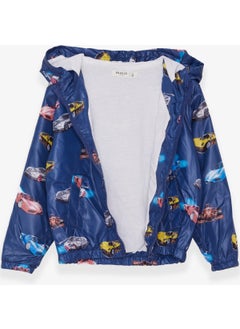 Breeze Boy Raincoat Car Pattern 1-6 Years, Navy Blue  - Image 3