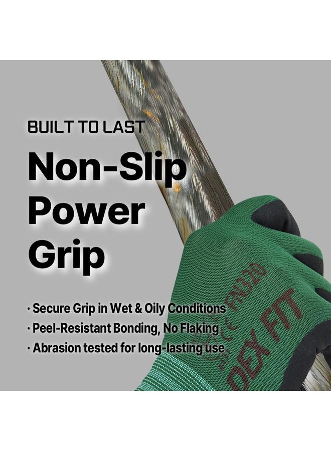 DEX FIT FN320 Gardening Gloves, 3D Adaptation Comfortable and Stretchy, Super Grip, Durable Nitrile Foam, Thin Lightweight Nylon, Machine Washable, 3 Pairs (XL, Fn320 Forestgreen 3pr) - Image 3
