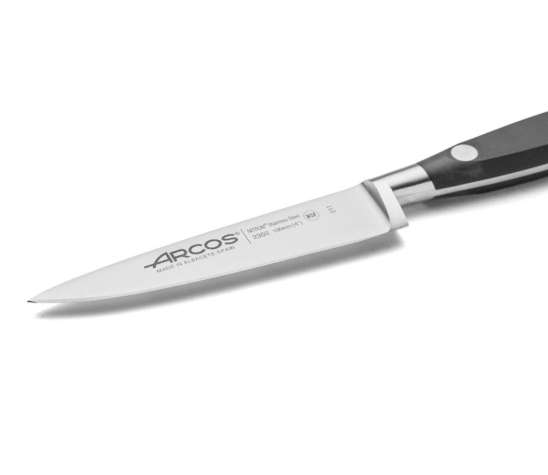 Arcos ARCOS Forged Paring Knife 4 Inch Stainless Steel. Kitchen Knife for Peeling Fruits and Vegetables. Ergonomic Polyoxymethylene Handle and 100mm Blade. Series Riviera. Color Black  - Image 3