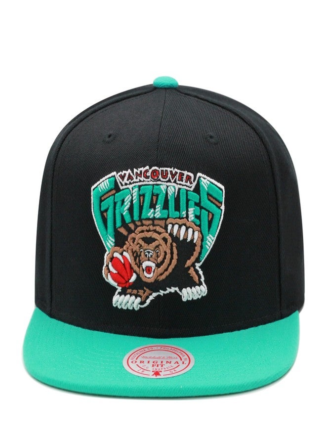 Mitchell & Ness Vancouver Grizzlies NBA Snapback Hat Cap - Black/Teal - Image 1