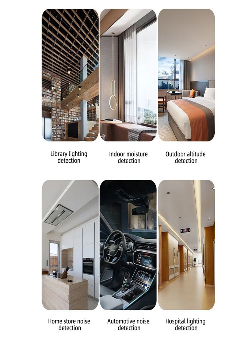 BSIDE GX1 Ambient Temperature Humidity Light Noise Altitude Tester Home Illuminance Meter Digital Display Barometer 4in1 Comprehensive Tester with Decibel A&C Weighted Test Functions - Image 3