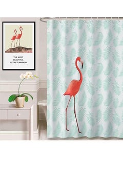 Shower Curtain Flamingo - Green Leaf Nordic Design Waterproof Fabric Mildew-proof No Smell with 12 Plastic Hooks (180x180cm) Green - pzsku/Z55F59F253E25F1EAB741Z/45/_/1693396096/94358cdc-a1c9-4221-8f2c-8e2ff62000c1