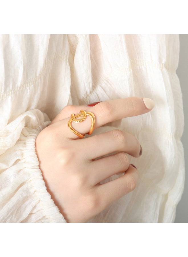 Creative Design Geometric Irregular Patchwork elry Hot New Model Electroplated 18k Real Gold Open Ring