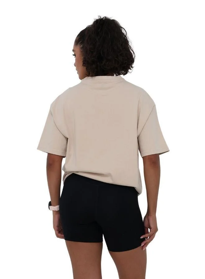 Mohuki Beige Oversized Wash Tee for Women | Best Price UAE