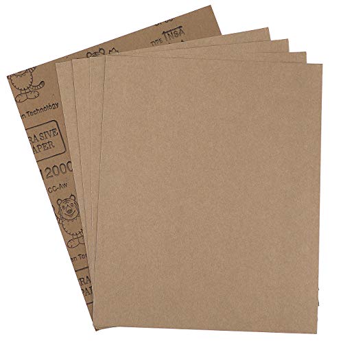 ADVcer 9x11 inch 5 Sheets Sandpaper, Wet or Dry 12000 High Grit Extra Fine Sand Paper, Silicon Carbide Waterproof Abrasive Pads for Automotive Sanding, Wood Turing Finishing, Metal Furniture Polishing - Image 1