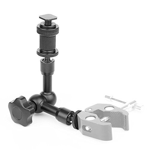 ChromLives 7'' Magic Arm, Articulating Magic Friction Arm Adjustable with Hot Shoe Mount 1/4'' Tripod Screw Compatible with DSLR Camera Rig/LCD/DV Monitor/LED Lights/Flash Light/Microphone - Image 4