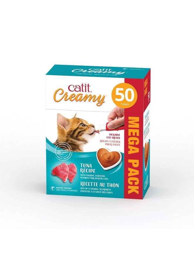 Catit Creamy Lickable Cat Treat, Healthy Cat Treat, Tuna, 50 Pack - Image 1