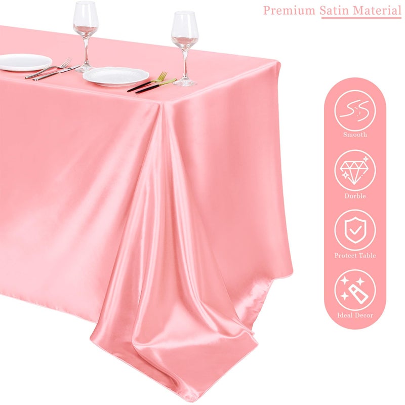 TURSTIN 4 Packs Pastel Rainbow Satin Tablecloth 102 x 58 Inch Overlay Satin Table Cover Rectangle Bright Silk Tablecloth Smooth Fabric Table Decoration for Wedding Banquet Party Events - Image 4