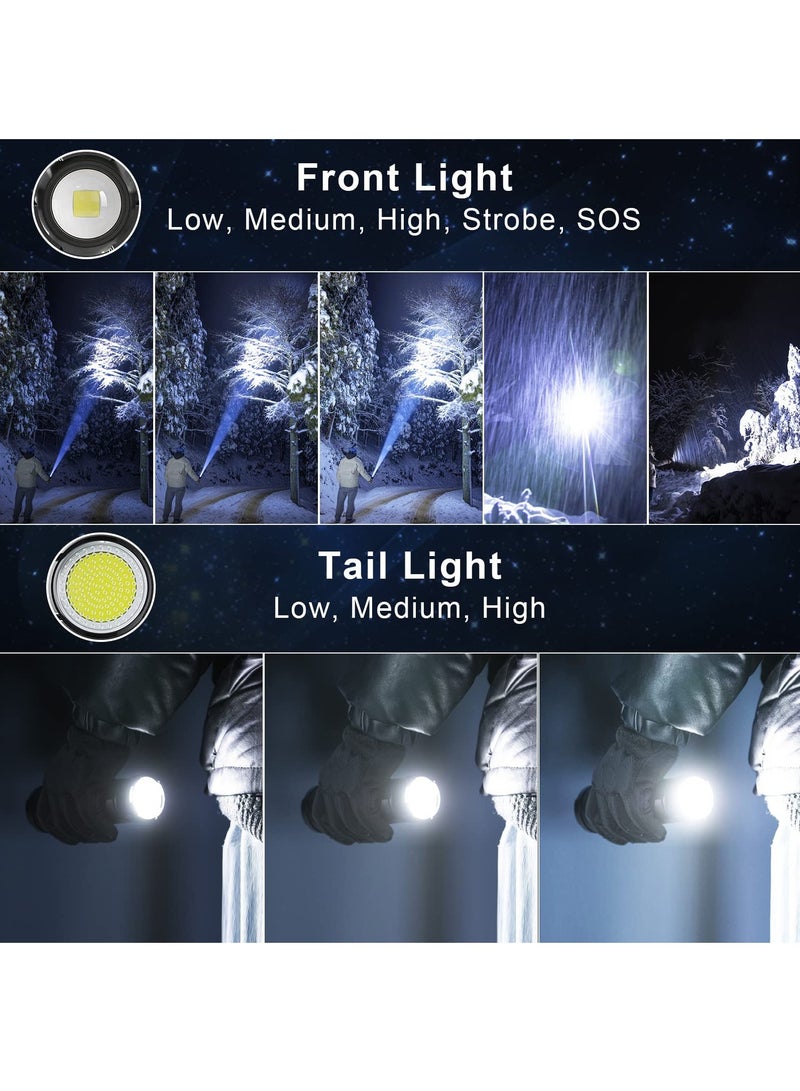 Flashlights High Lumens Rechargeable, 12000 Lumens Super Bright Led Flashlight with COB Work Light, Powerful Flash Light, High Powered Handheld Tactical Flashlights for Emergencies Camping Hiking Gift - Image 5