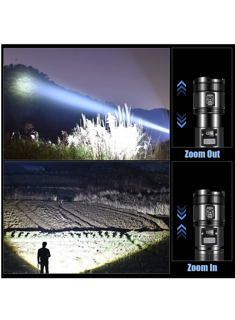 Flashlights High Lumens Rechargeable, 12000 Lumens Super Bright Led Flashlight with COB Work Light, Powerful Flash Light, High Powered Handheld Tactical Flashlights for Emergencies Camping Hiking Gift - Image 3