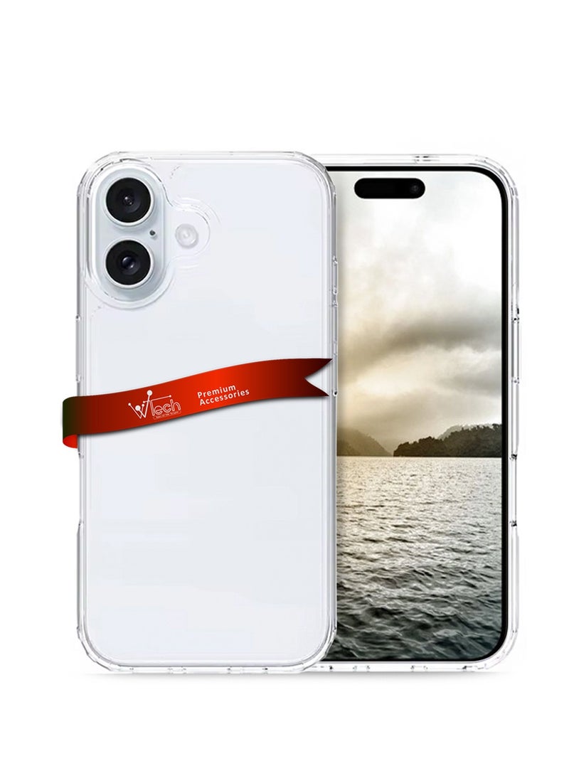 Wtech Apple iPhone 16 2024 Premium TPU Soft Corners with Hard PC Case Cover - Clear - Image 1