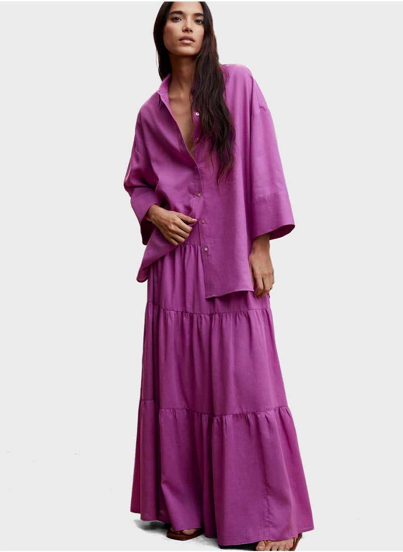 MANGO - High Waist Maxi Skirt - Image 1