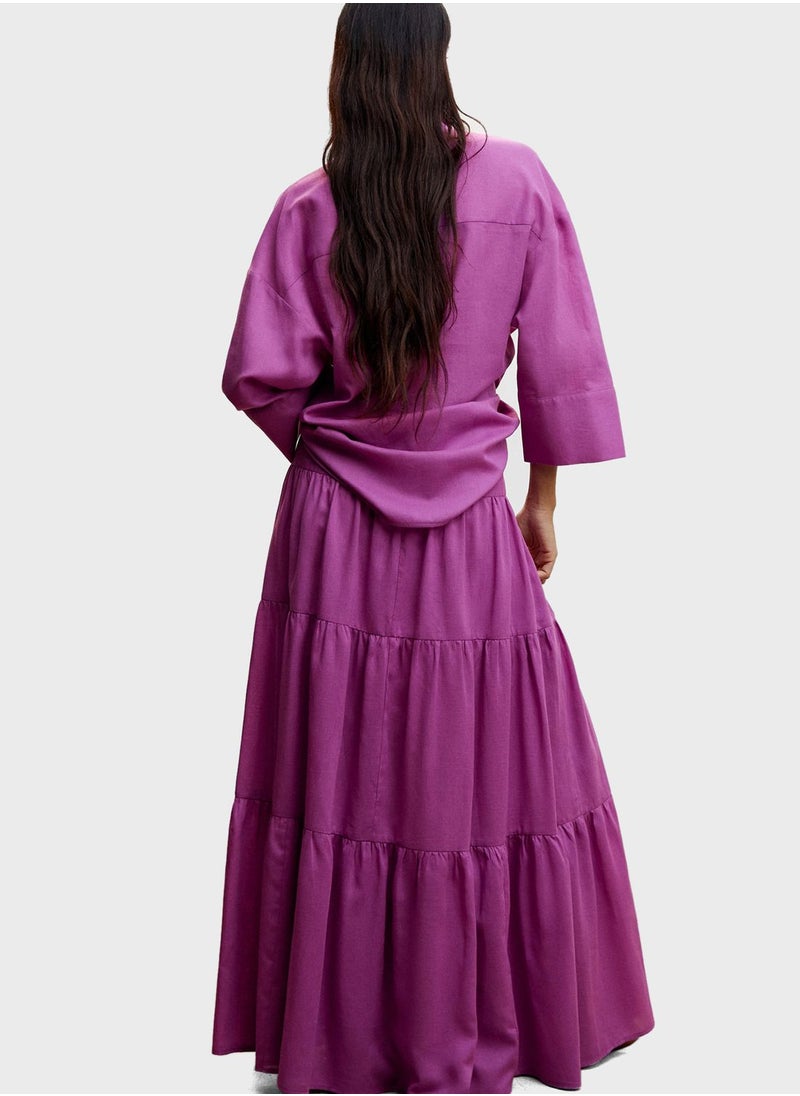 MANGO - High Waist Maxi Skirt - Image 1