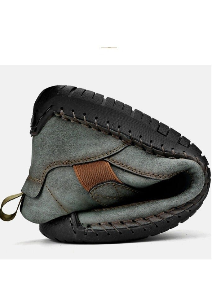 Men's Mid Size Martin Boots, Outdoor Casual Shoes, Work Clothes, Sewn Men's Shoes - Image 2