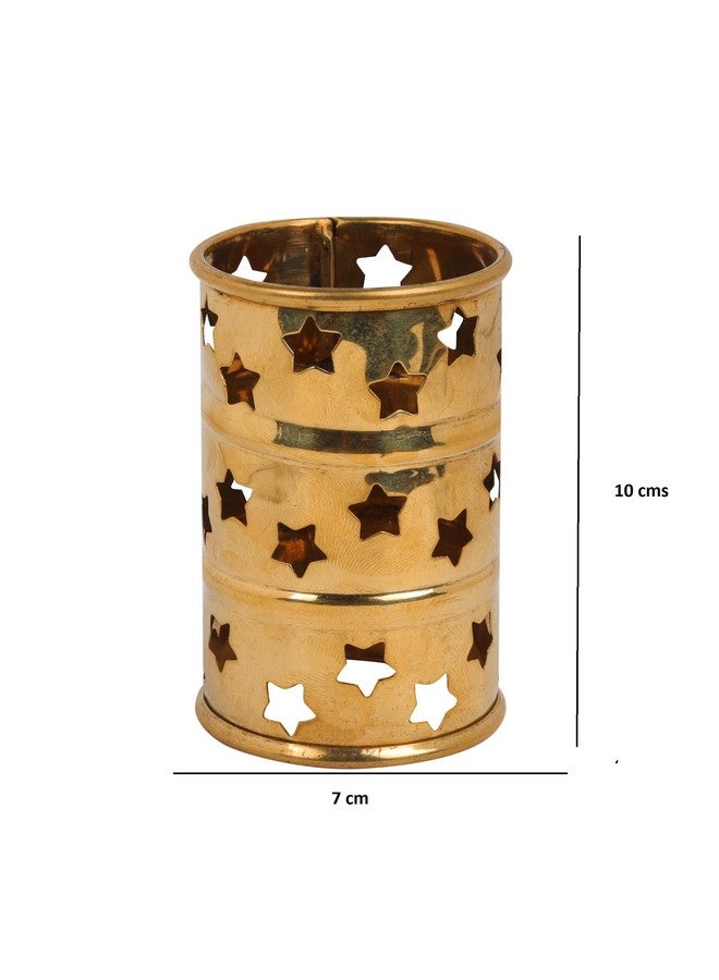 Servdharm Brass Star Jali Cover Lids For Diya And Tealight (Large), Gold - Image 4