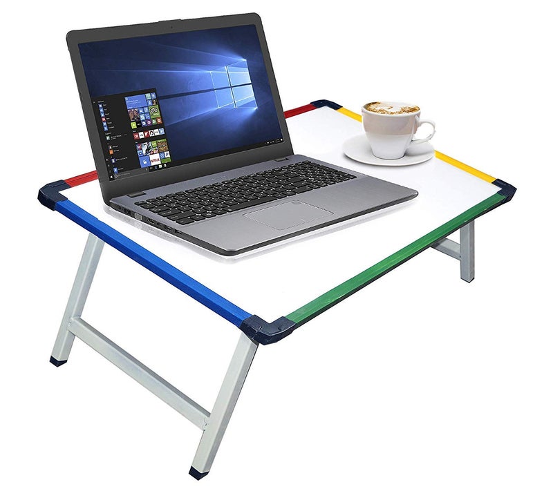 Nexat Nexat Multipurpose Writing Study Table Adjustable Whiteboard Table for Kids Foldable Laptop Desk Bed Tray for Home 61 x 405 x 24 cm White C Whitea Metal  - Image 2