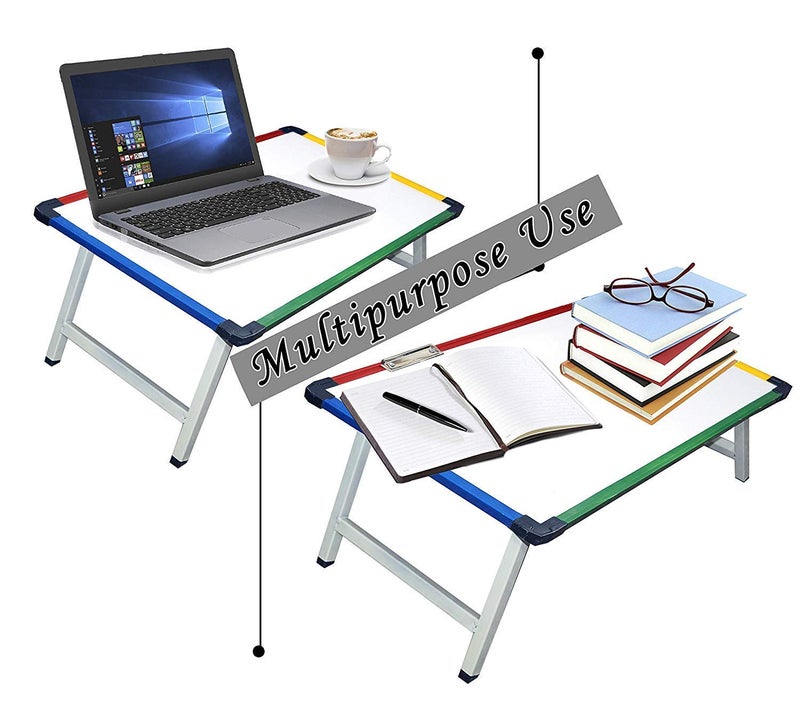 Nexat Nexat Multipurpose Writing Study Table Adjustable Whiteboard Table for Kids Foldable Laptop Desk Bed Tray for Home 61 x 405 x 24 cm White C Whitea Metal  - Image 5
