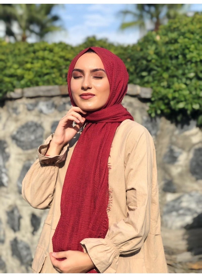 Belifanti Collection Bürümcük Cotton Shawl Claret Red 