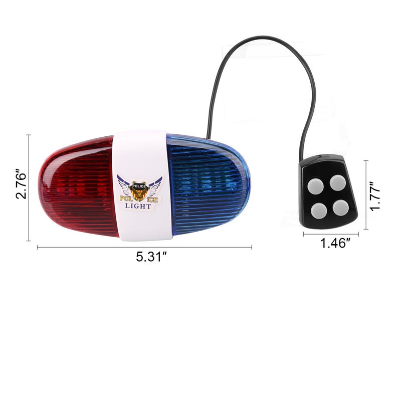 Oumers Kids Bike Police Sound Light - Oumers Electronic Horn Bike LED Light, Christmas Birthday Gift New Year Present for Your Children (Batteries Not Included) - Image 3