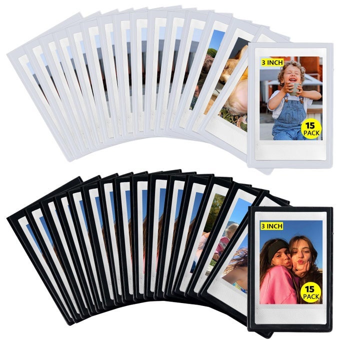 30 PACK MINI 3 INCH MAGNETIC POCKET PICTURE FRAME FOR FUJIFILM INSTAX MINI POLAROID INSTANT FILM MAGNETIC PHOTO FRAME FOR REFRIGERATOR PICTURE FRAMES PHOTO HOLDER FOR FRIDGE SCHOOL OFFICE