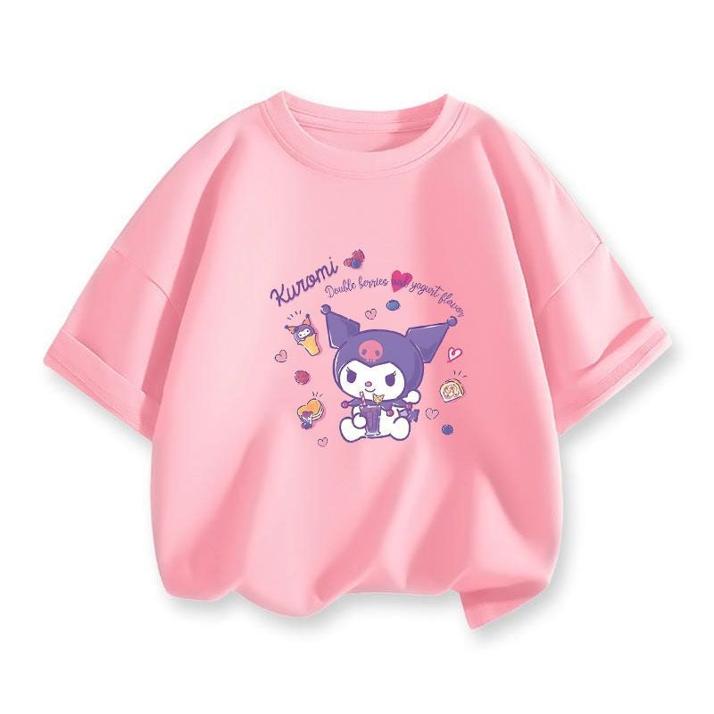 Coolometi Children'S Short-Sleeved Girls' Summer Printed T-Shirt New Children'S Yugui Dog Half-Sleeved Shirt Fashion - Image 1