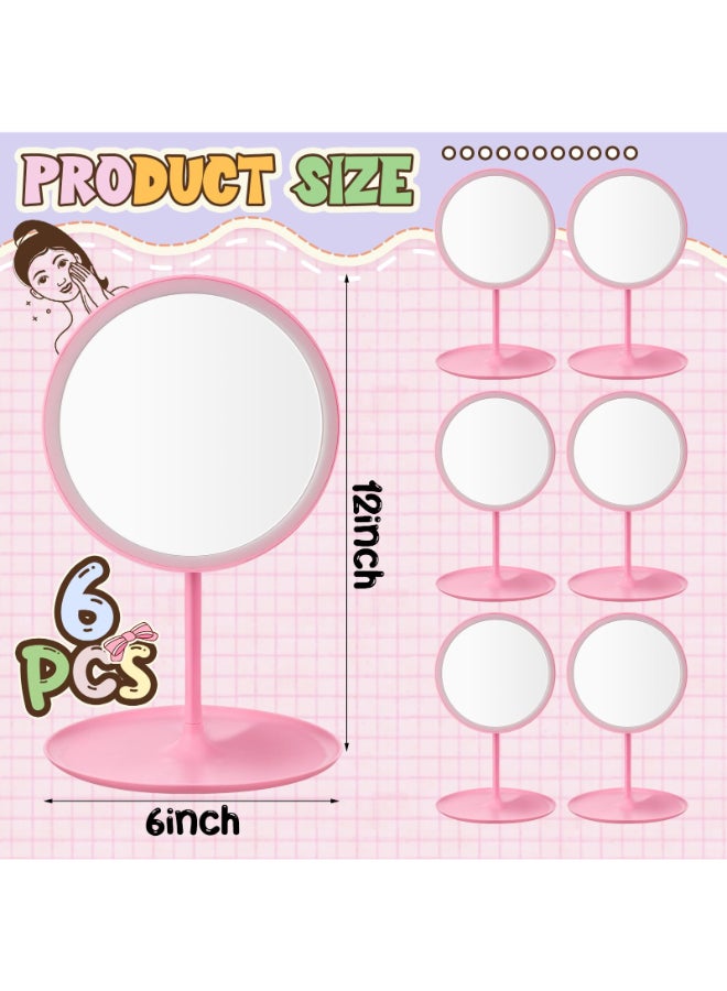 DoubleFill 6 Pcs Spa Party Mirror Spa Party Supplies Sleepover Favors Accessory Make up Table Mirror for Sleepover Slumber Birthday Favors Adult Women GiftPink - Image 4