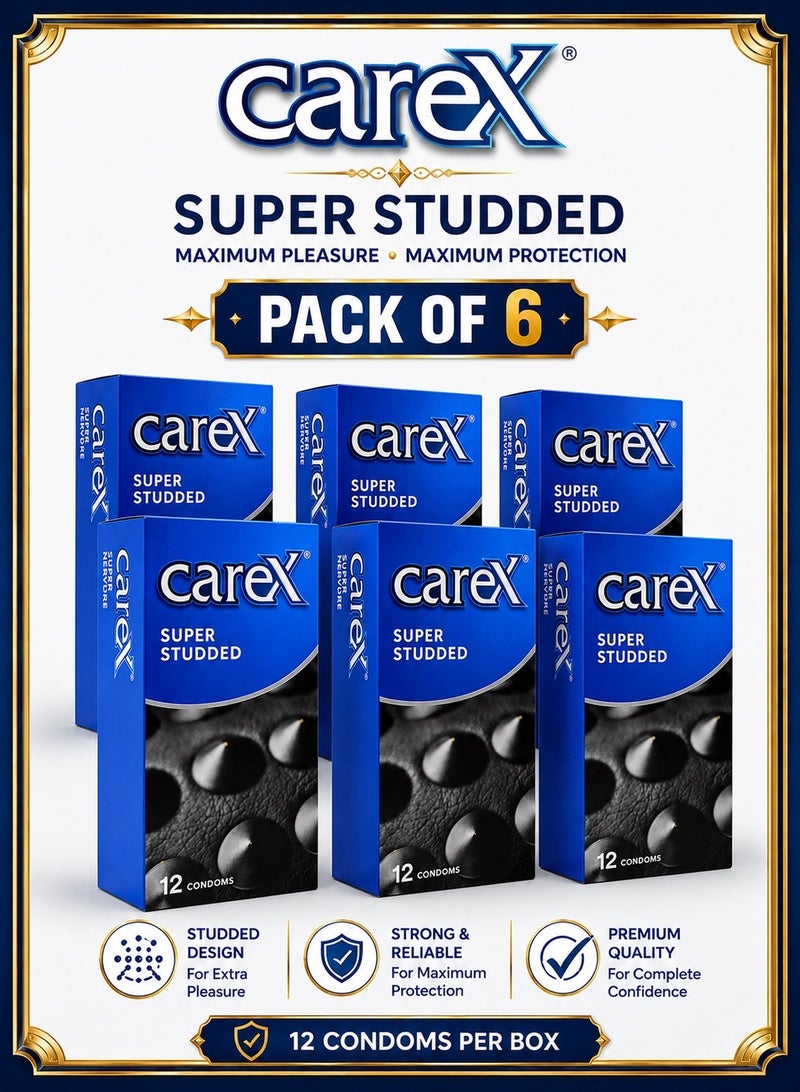careX Pack Of 6 Boxes Super Studded Condoms - Image 1