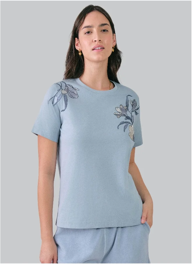 GANT Regular Fit Magnolia Embroidery T-Shirt
