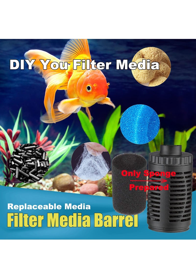 Silent Aquarium Filter, Biochemical Filtration, Oxygen Enhancer, Clean Water, Air Pump, Make Waves ,Easy Clean, Ideal for 80~120L Tanks (15W-800L/H, Black) - Image 2