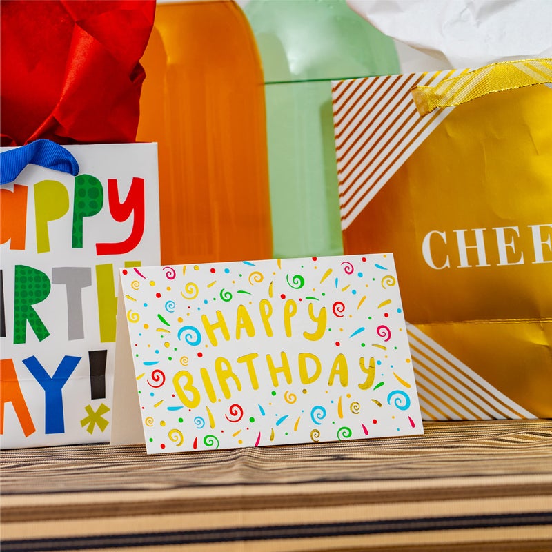 Solpla 120 Pack Assorted Gold Foil Happy Birthday Cards with Envelopes, Organizer Box, Stickers, and Seals - 4x6 Inches, 8 Unique Designs, Ideal for Kids, Men, Women, and Elderly - Image 3