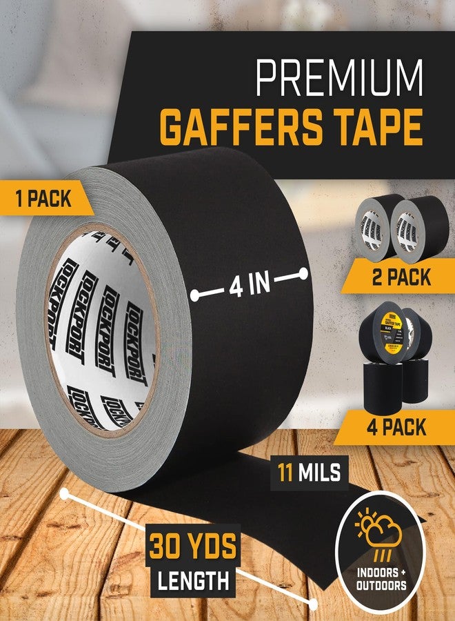 Lockport Black Gaffers Tape 4 Inch x 30 Yards - 2 Pack Pro Matte Gaff Tape - Image 4