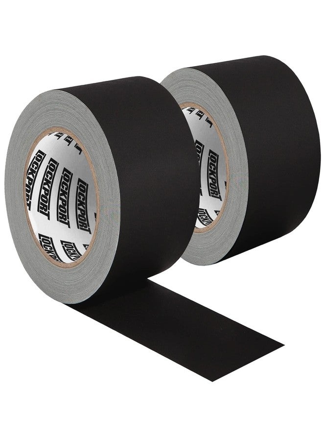 Lockport Black Gaffers Tape 4 Inch x 30 Yards - 2 Pack Pro Matte Gaff Tape - Image 1