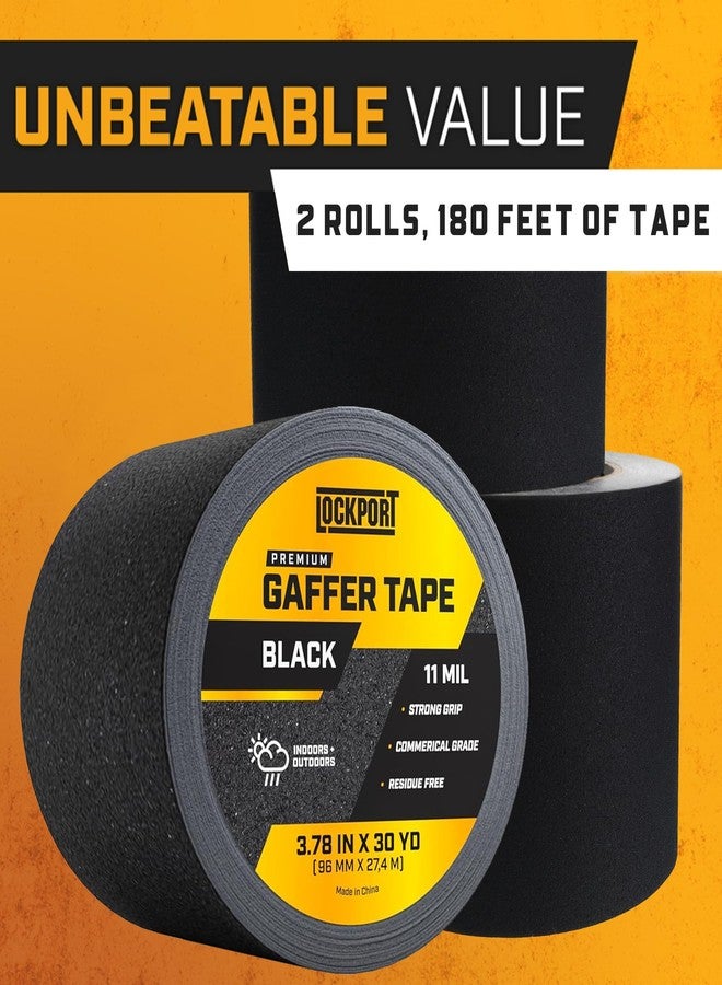 Lockport Black Gaffers Tape 4 Inch x 30 Yards - 2 Pack Pro Matte Gaff Tape - Image 5
