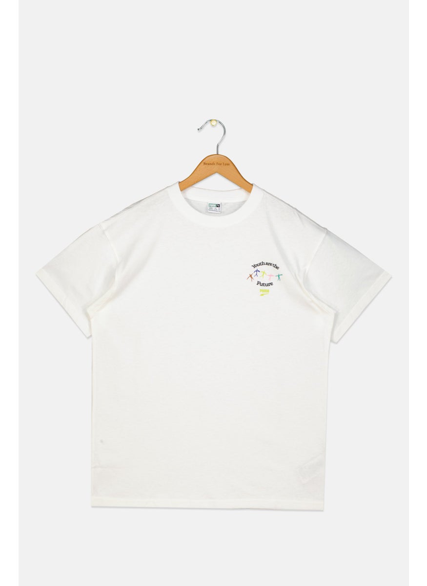 PUMA Kids Boy Graphic Print Outdoor T-Shirt, White  - Image 1