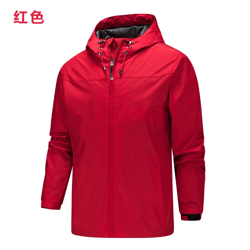 Generic Foreign trade hot selling manufacturers direct supply autumn new outdoor sports lovers mens waterproof windproof windbreaker women Men-Red