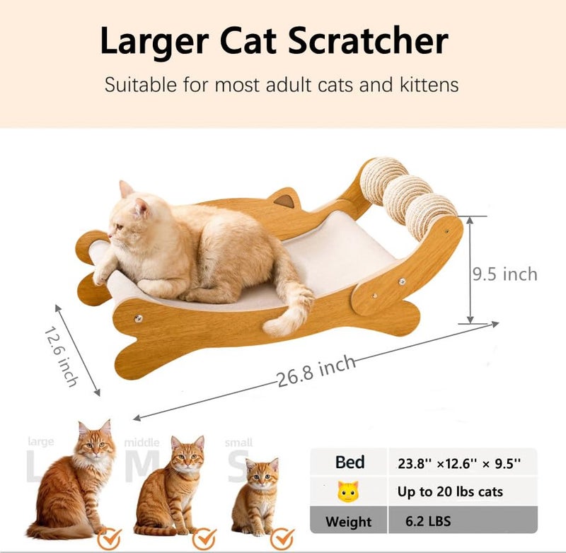 FUNACAY Cat Scratch Pad with Replacement Scratching Felt, Large Cat Scratcher Bed Hammock Lounge for Scratching Pad, Protects Furniture,Kittens Gifts - Image 3