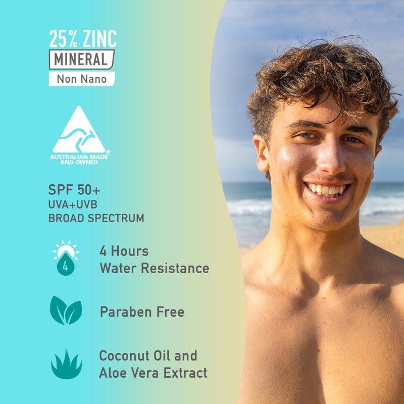 Sun Zapper Zinc Oxide Mineral Sunscreen Stick â€“ SPF 50+ Water Resistant â€“ Light Skin Tone (Bronze/Tan) â€“ 12g (0.42 Oz) â€“ For Face & Body â€“ Adults & Kids â€“ Made in Australia - Image 2