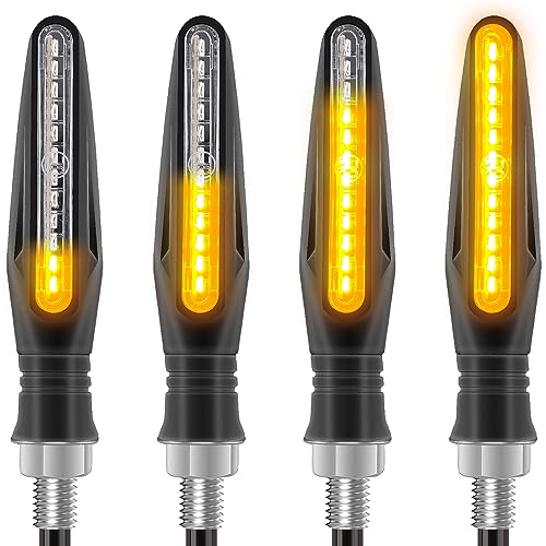 Kinstecks 4PCS Motorcycle Indicators Flowing Turn Signal Lights Motorbike Turning Indicators 12V 12 LEDs Bulbs - Image 1