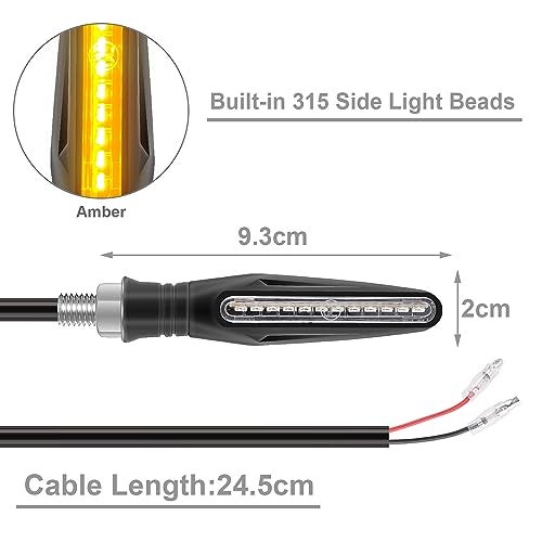 Kinstecks 4PCS Motorcycle Indicators Flowing Turn Signal Lights Motorbike Turning Indicators 12V 12 LEDs Bulbs - Image 4