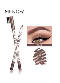 Menow 2 Packs Eyebrow Pencils with Soft Brush 2-in-1 Long-lasting Water-proof Sweat-proof Brow Pencil and Brow Brush Eyebrow Shaping and Filling Pencil Makeup Tool (Brown)  - Image 2