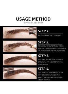 Menow 2 Packs Eyebrow Pencils with Soft Brush 2-in-1 Long-lasting Water-proof Sweat-proof Brow Pencil and Brow Brush Eyebrow Shaping and Filling Pencil Makeup Tool (Brown)  - Image 4