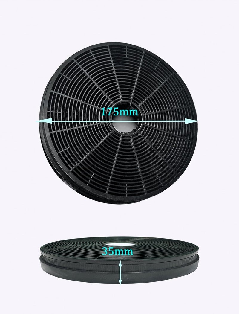 Amazinpure 2X carbon charcoal filter 175x34mm compatible with CIARRA CBCF003 Recirculating Filter Carbon Charcoal Filters Replacement for Cooker Hoods CBCB6736F CBCB6736H CBCB6736N CBCW6736N CBCS6102 - Image 1