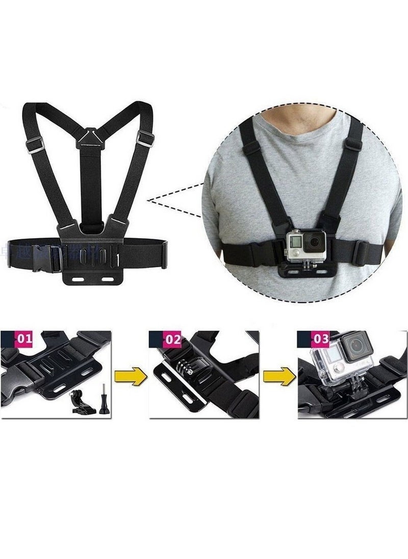 ماركة غير محددة Universal Chest Harness and Head Strap Kit for POV and VLOG Videos  Compatible with iPhone Samsung GoPro Hero 5 to 9 Action Cameras and Cell Phones  Ideal for Video Shooting Accessories  - Image 4