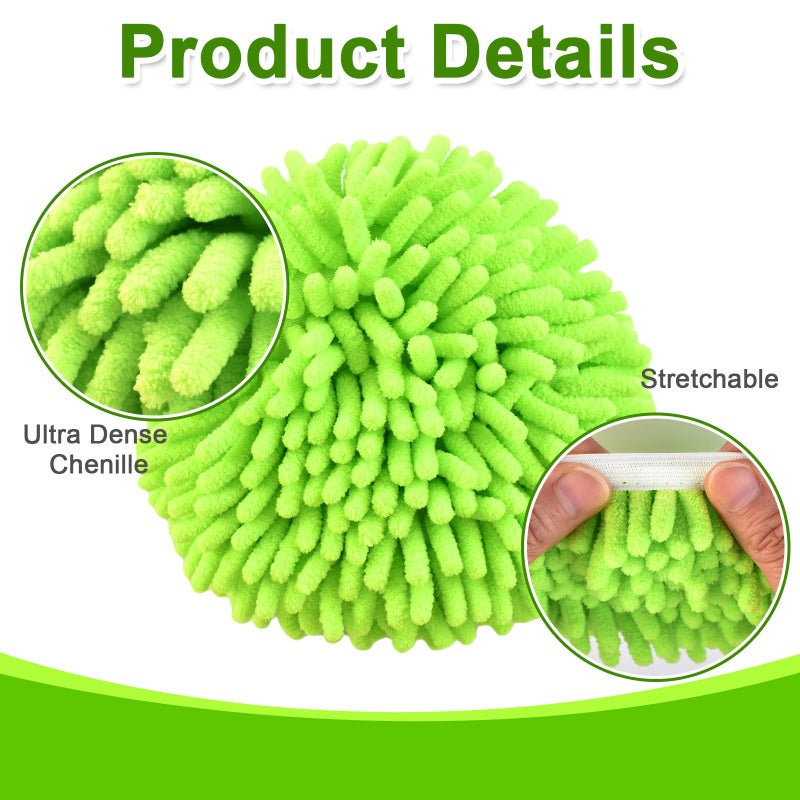 ممسحة استبدال الرأس لاستبدال رؤوس ممسحة Ocedar Spin Mop لـ Ocedar RinseClean 2 Tank Spin Mop Chenille Duster لممسحة Ocedar تتضمن 3 عبوات من وسادة ممسحة الشنيل من الألياف الدقيقة لممسحة Ocedar Spin - Image 4