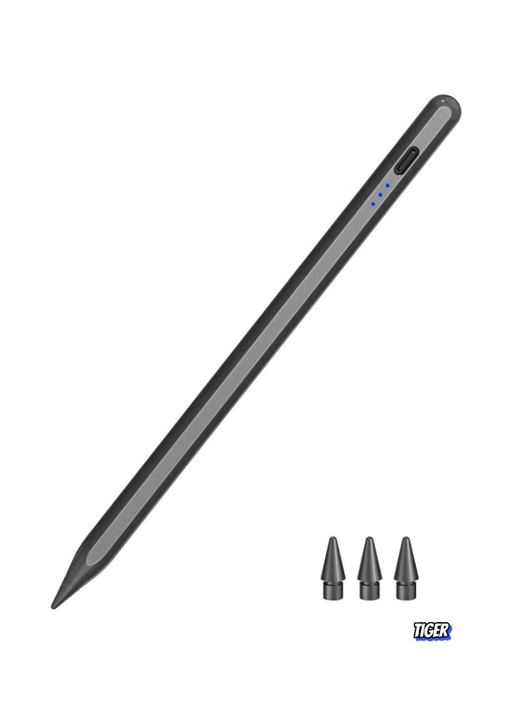 TIGER Pen for iPad 2018-2023 – Quick Charging Pencil 2nd Generation with Tilt & Palm Rejection, Compatible with iPad Air 3/4/5, iPad Mini 5/6, iPad 6-10 Gen, iPad Pro 11/12.9 (Black) - Image 1