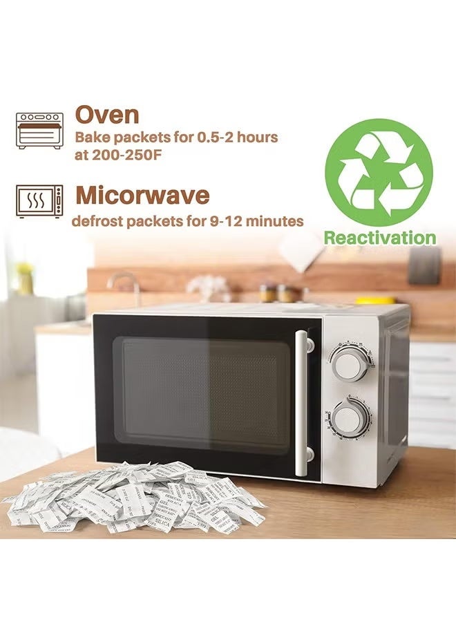 250 عبوات من حزم السيليكا جل المجففة بوزن 1 جرام، آمنة للاستخدام مع الطعام، حزم امتصاص الرطوبة الفاخرة لتخزين الطعام، عبوات حبيبات مجففة للتحكم في الرطوبة أثناء التخزين - Image 3