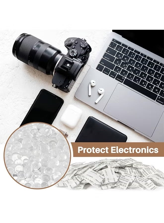 250 عبوات من حزم السيليكا جل المجففة بوزن 1 جرام، آمنة للاستخدام مع الطعام، حزم امتصاص الرطوبة الفاخرة لتخزين الطعام، عبوات حبيبات مجففة للتحكم في الرطوبة أثناء التخزين - Image 4