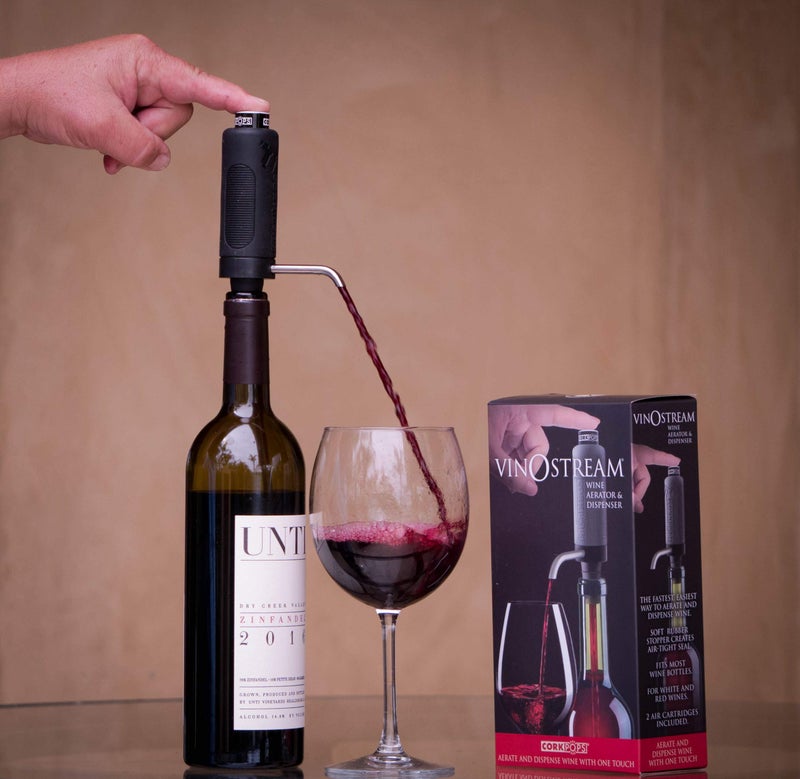 Cork Pops 9" 2-in-1 Vinostream Wine Aerator & Dispenser - Image 2