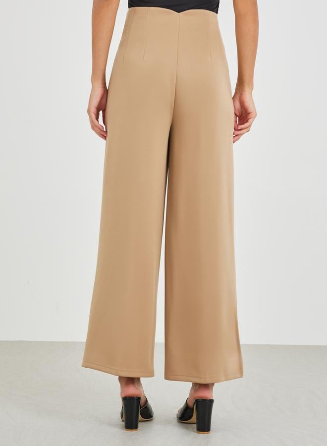 Styli Styli High Rise Wide Leg Pants with Pintuck Detail  - Image 4